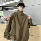 709-JK912-P95春秋情侣全棉半拉链立领夹克休闲外套宽松男，男装夹克，星座709