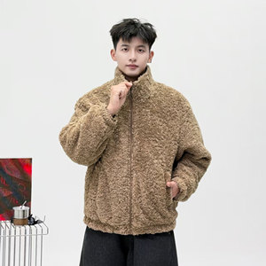 709-MY1828-P165 冬季新款 单人 美式极简风两面穿毛呢保暖外套图片