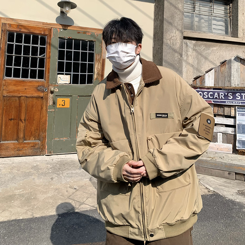 709-MY1512-P135冬季日系翻领飞行员夹克工装棉衣外套加厚2，男装夹克，星座709