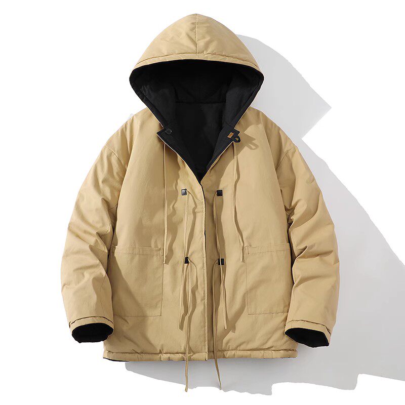 709-MY1000-P130冬季白底双面穿全棉加厚开衫连帽溜肩棉衣男,男装棉衣,星座709
