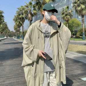 709-F195-P70 单人 夏季蝙蝠袖连帽纯色日系小众防晒衣户外速干图片