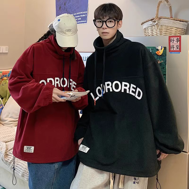 709-W602-P65春秋套头英文印花摇粒绒潮流多色大码卫衣情侣,男装卫衣,星座709