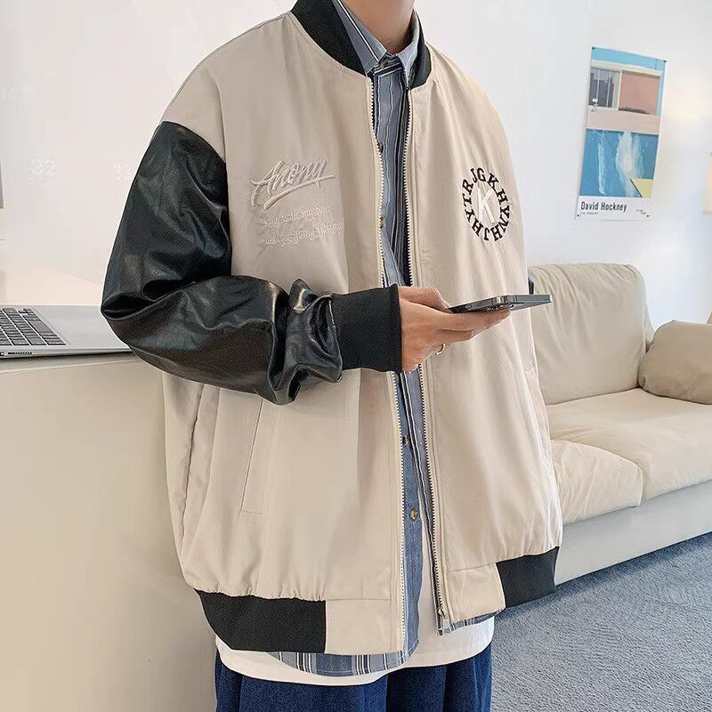 709-JK805-P85春秋原创宽松拼接绣字上衣百搭休闲夹克外套单人,男装夹克,星座709