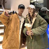 709-MY1000-P130冬季情侣双面穿全棉加厚开衫连帽溜肩棉衣男，男装棉衣，星座709