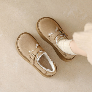 增高保暖博肯棉鞋 威威女郎 一字带勃肯鞋 5厚底加绒雪地靴冬季 678