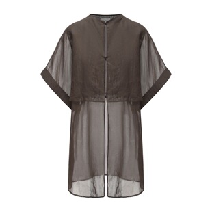 衬衫 RUOHAN棕色雾棉纱翻折袖 JOJO官方授权