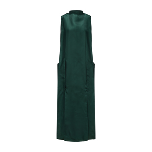 【娇娇官方授权】绿色欧根缎几何层次连衣裙