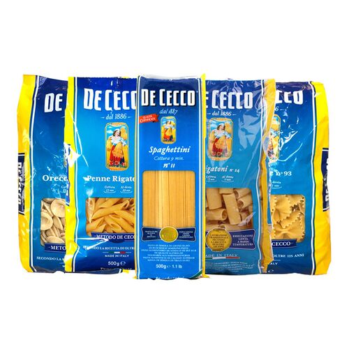 进口意面得科意大利面DECECCO意粉7#号德科通心粉500g扁身面直面