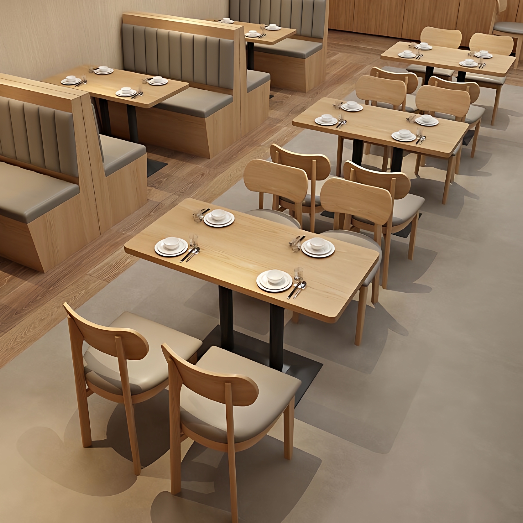 西餐奶茶店卡座沙发桌椅组合餐饮食堂靠墙实木椅子饭店餐厅快餐店