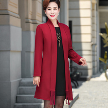 中老年女装连衣裙两件套春秋上衣2019新款妈妈秋装裙高贵洋气外套