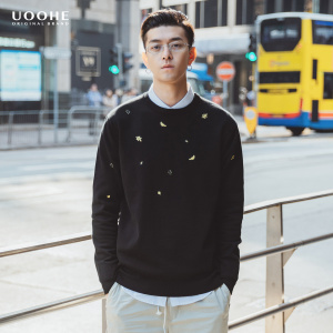 UOOHE男士刺绣加厚毛衣