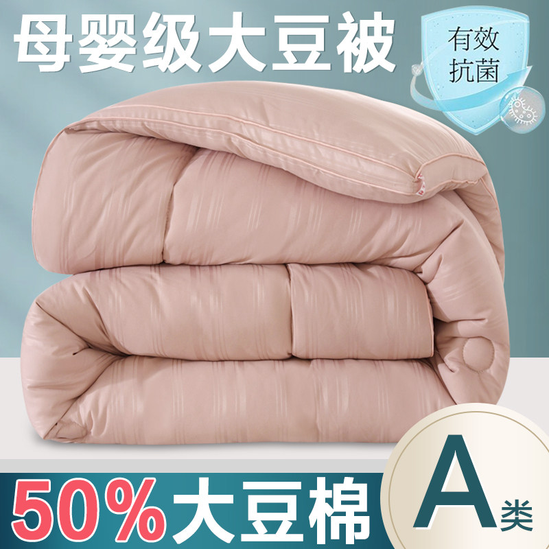 全棉大豆纤维冬被加厚春秋厚被子被芯四季通用宿舍保暖九孔太空被