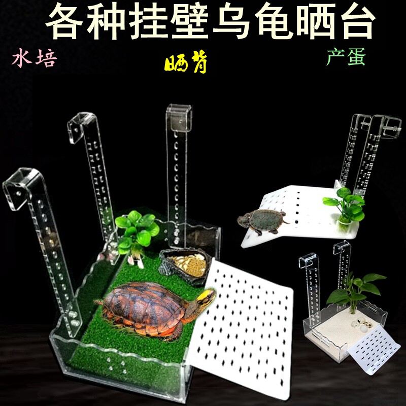 乌龟台晾晒台爬台趴台浮台晒台鱼缸晒背台挂壁式亚克力浮岛大号