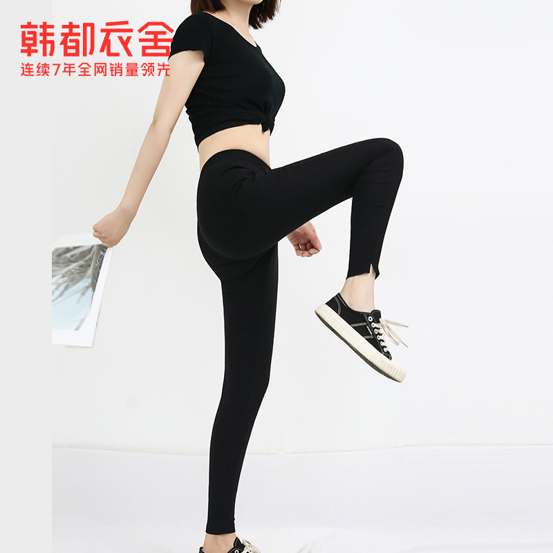 韩都衣舍旗舰店2020秋季新款打底裤女外穿修身显瘦黑色小脚魔术裤