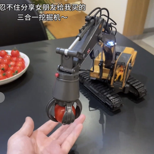 儿童遥控挖掘机玩具车男孩仿真电动挖土机模型汽车工程车挖机礼物