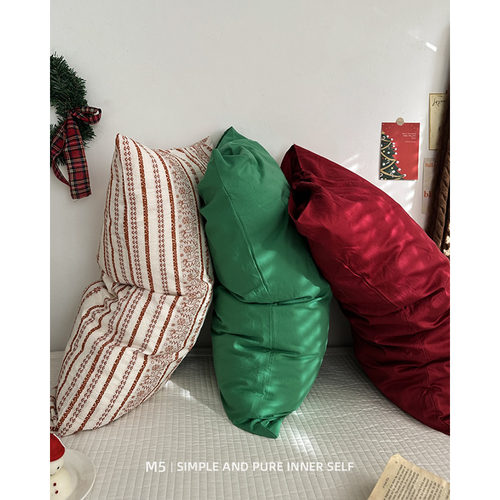 圣诞鹿提花单品搭配纯棉全棉枕套