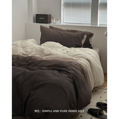 软糯柔软纯棉皱皱纱四件套