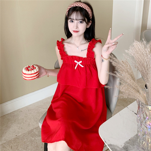 韩版吊带背心睡裙女夏季2025年新款纯棉甜美公主风可爱睡衣家居服