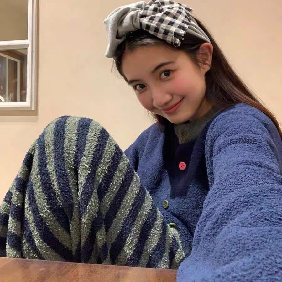 珊瑚绒睡衣女秋冬季ins网红保暖条纹韩版半边绒套装可外穿家居服,女士内衣/男士内衣/家居服,睡衣/家居服套装,淘宝优惠券,粉丝福利购,淘宝优惠卷