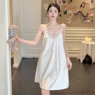 睡衣性感蕾丝纯欲风春秋家居服 冰丝吊带甜美2026新款 睡裙女款 夏季