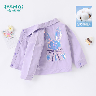 女童休闲外套春秋装新款儿童纯棉牛仔上衣小童宝宝卡通洋气夹克潮