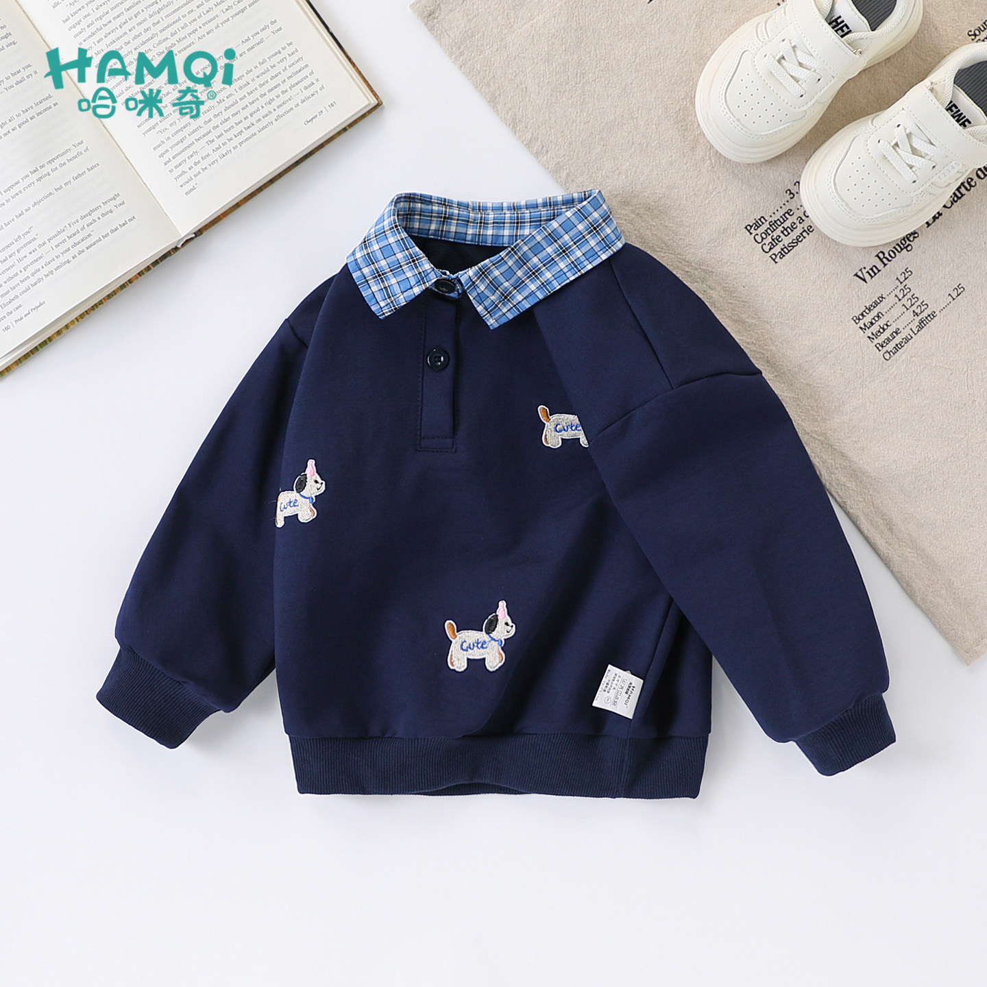 男童卫衣春秋装学院风帅气假两件上衣小儿童宝宝外穿套头衫衣服潮