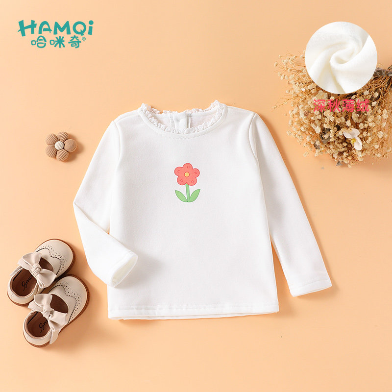 女童加绒打底衫秋冬新款宝宝中小童白色百搭T恤儿童休闲长袖上衣,童装/婴儿装/亲子装,T恤,淘宝优惠券,粉丝福利购,淘宝优惠卷