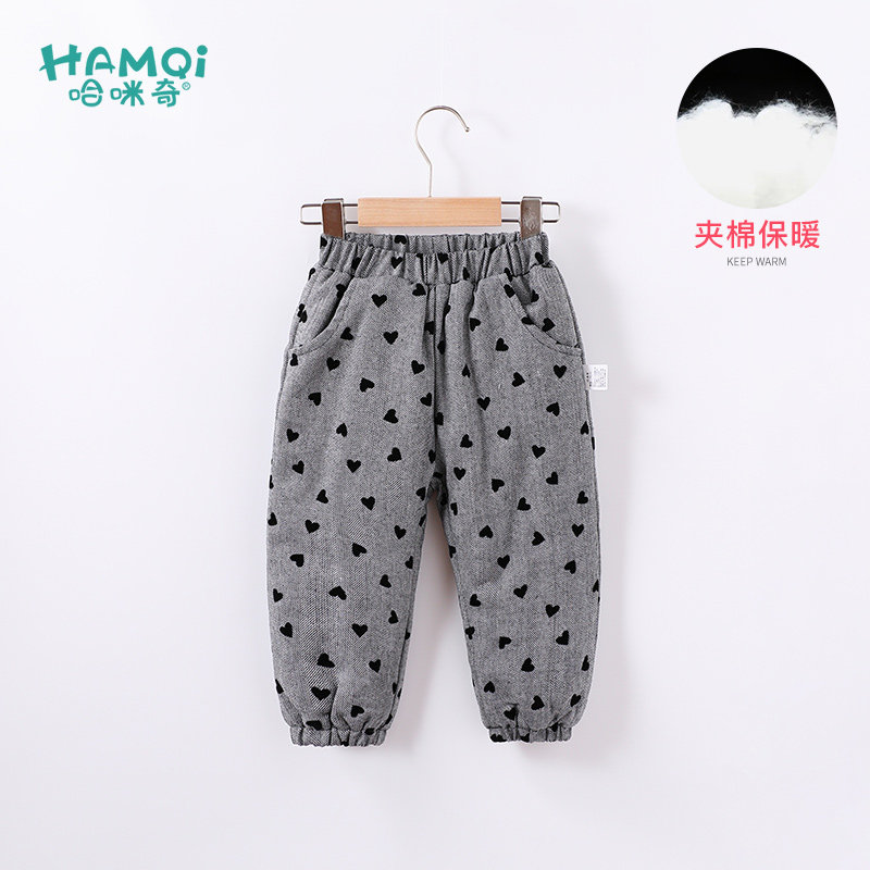 女童加厚裤子新款秋冬装儿童洋气夹棉保暖长裤中小童宝宝外穿棉裤