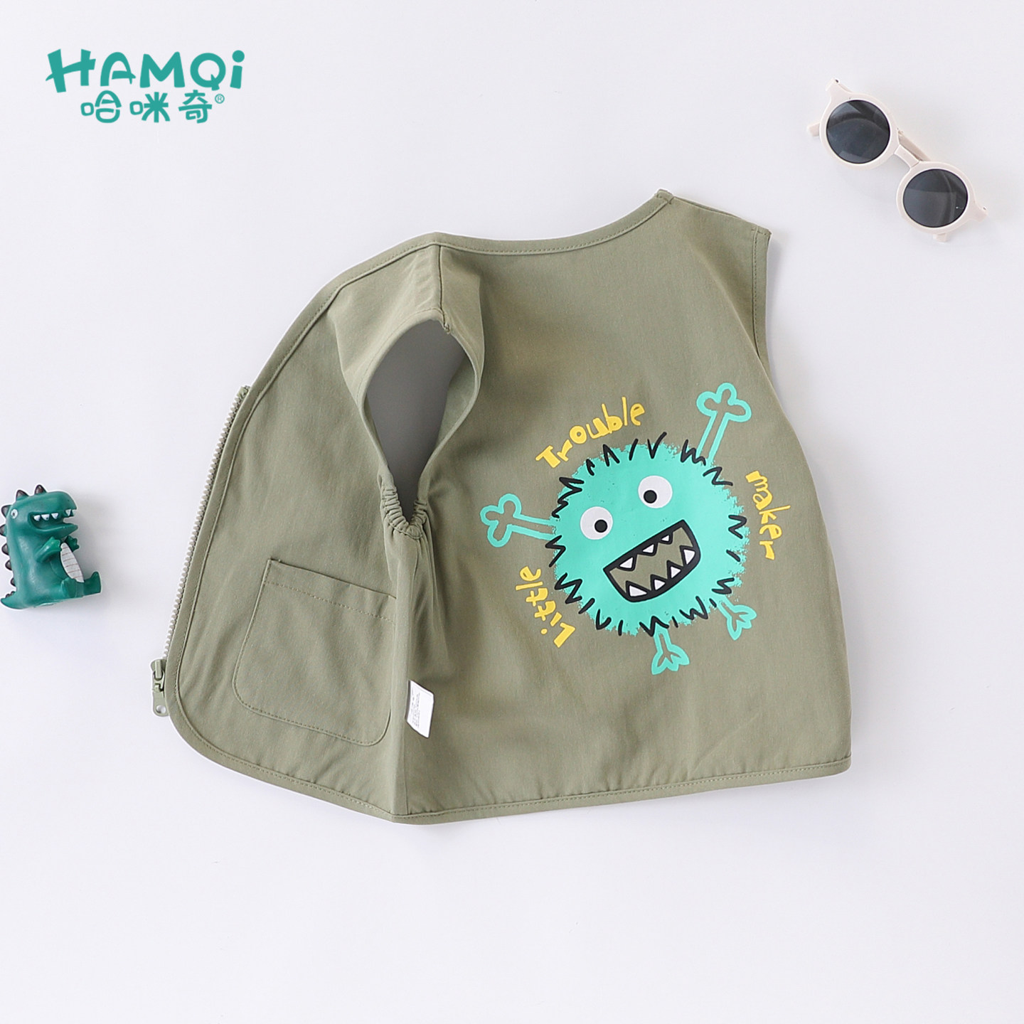 男童开衫马甲春秋新款童装小儿童卡通拉链背心宝宝外穿坎肩衣服潮