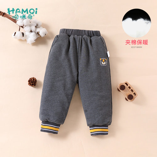 男童夹棉长裤秋冬新款童装儿童休闲百搭棉裤宝宝小童加厚保暖裤子