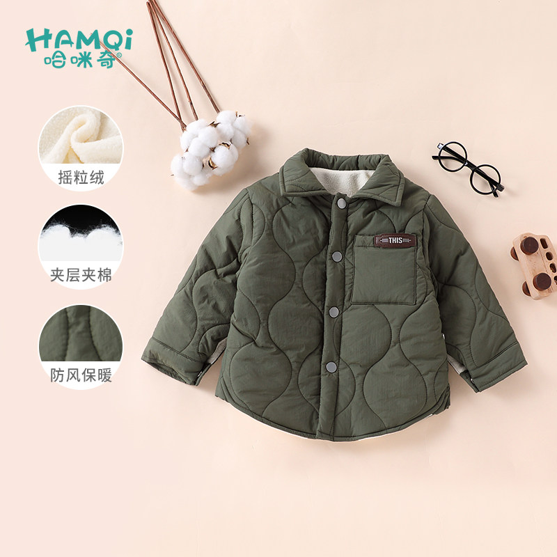 男童外套秋冬新款儿童洋气百搭夹薄棉夹克小童宝宝保暖棉衣童装潮