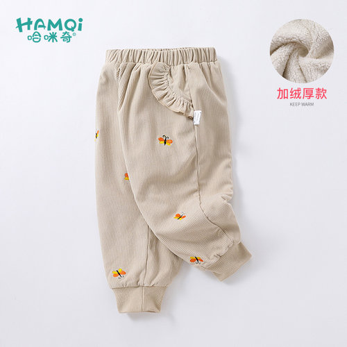 女童灯芯绒加绒加厚百搭长裤冬
