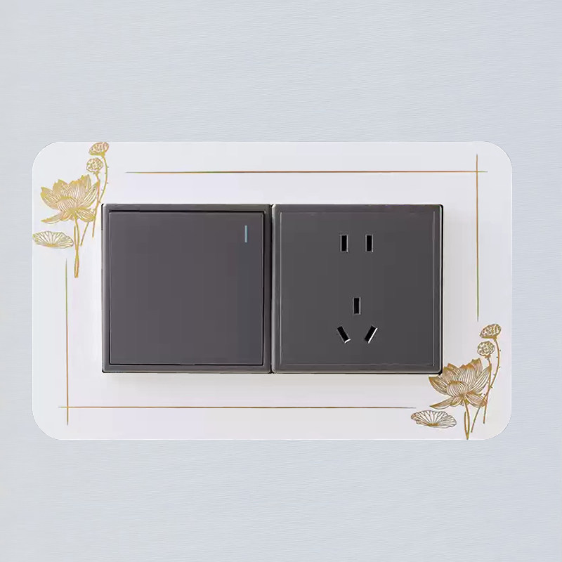 双开关保护贴双排开关防尘贴长方形双联连家用客厅墙壁插座灯装饰