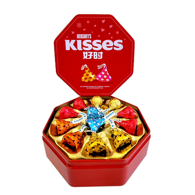 Hershey's好时之吻kisses好时牛奶巧克力12粒八角铁盒喜糖礼盒装