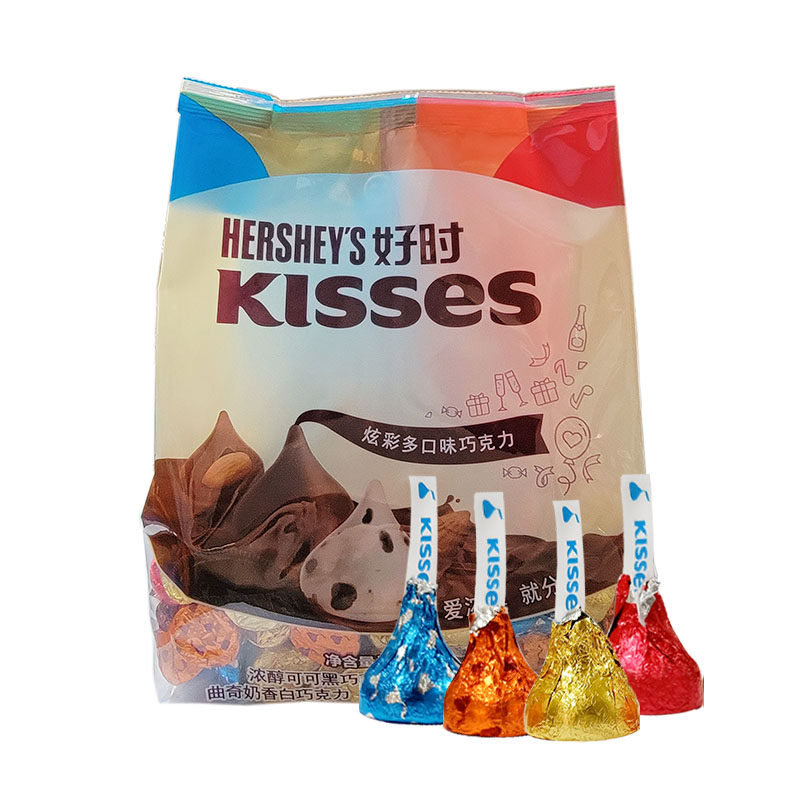 kisses好时之吻巧克力眩彩多口味巧克力零食缤纷乐享装500g