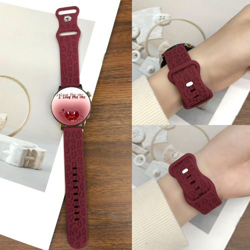 适用于华为GT2/3/3pro Watch2智能手表原装替换款豹纹硅胶手表带