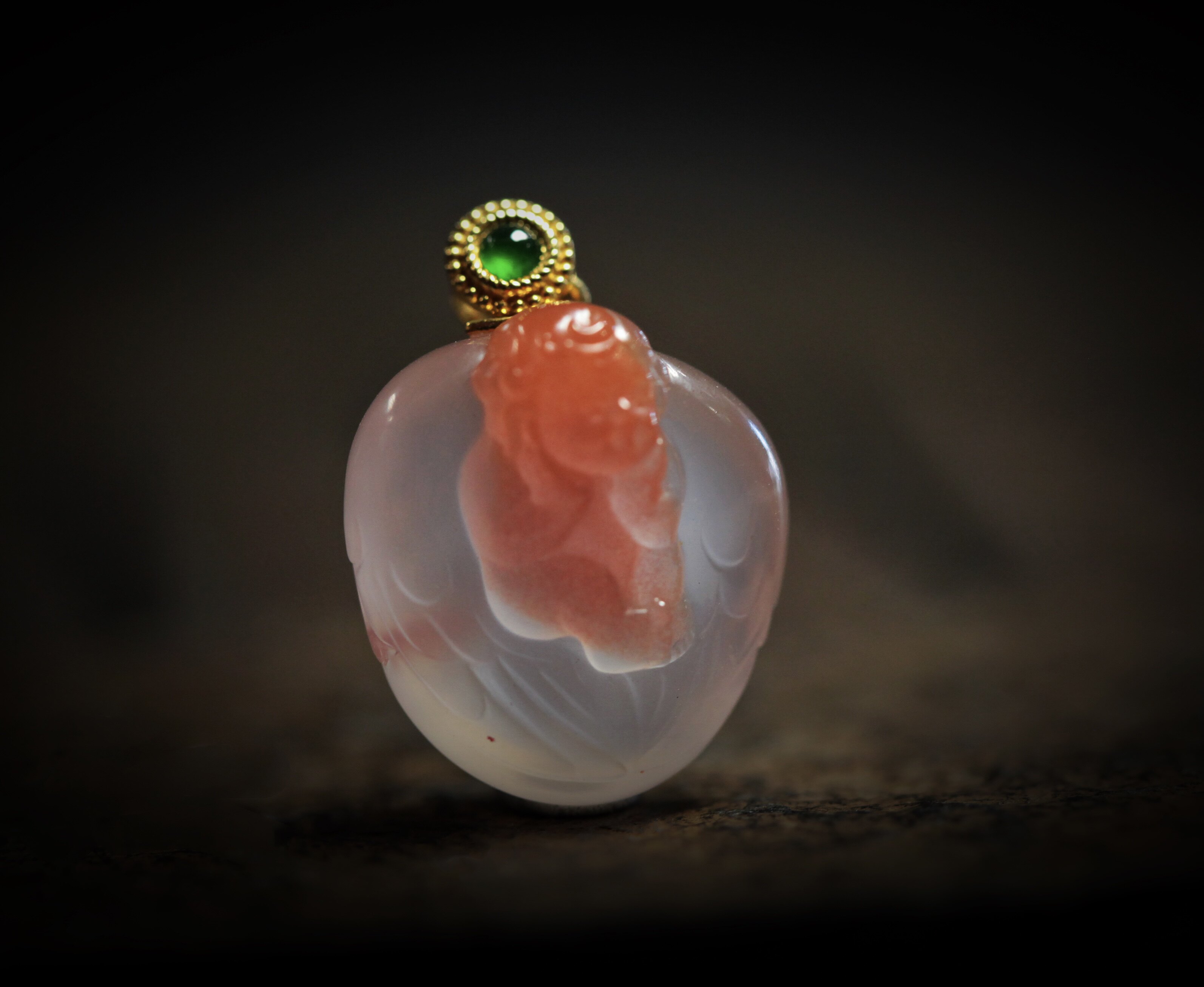 南红记 天然南红包浆冻料 吊坠项链珠宝玉石天使之吻 高端礼品