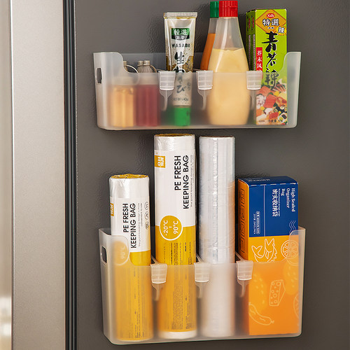 保鲜袋收纳盒壁挂式厨房橱柜门内侧保鲜膜收纳架冰箱侧收纳置物架
