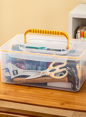 五金工具收纳箱手提式电工维修工具箱家用多功能扳手螺丝刀整理箱