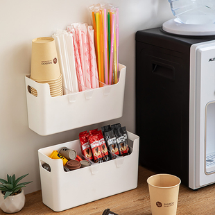 吸管收纳盒挂冰箱一次性杯子置物架壁挂吸管容器商用吸管筒吸管桶