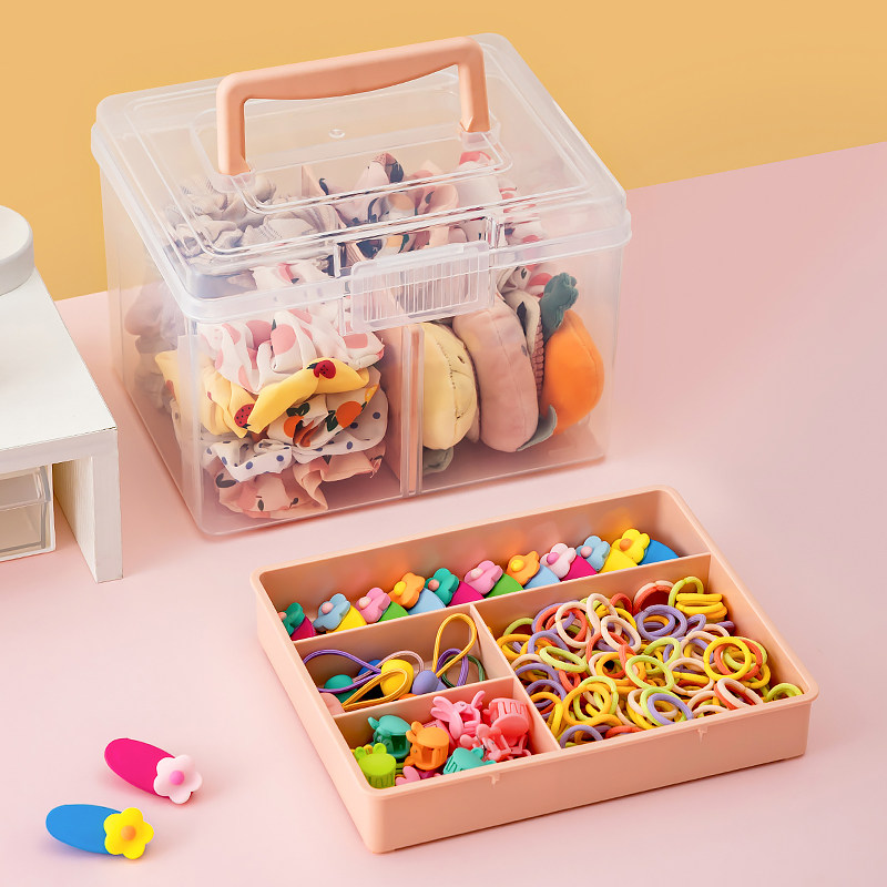 发箍头花头饰发饰收纳盒大容量发夹首饰头绳发卡橡皮筋儿童首饰箱,收纳整理,桌面收纳盒,淘宝优惠券,粉丝福利购,淘宝优惠卷