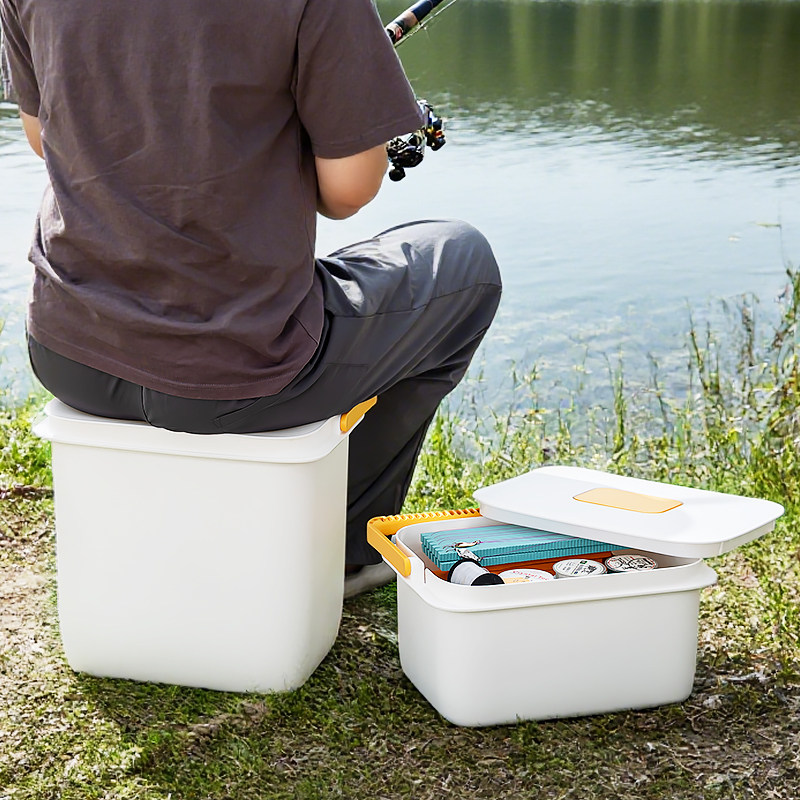 长方形桶可坐人钓鱼桶加厚钓箱塑料桶带盖手提桶野钓活鱼桶装鱼箱