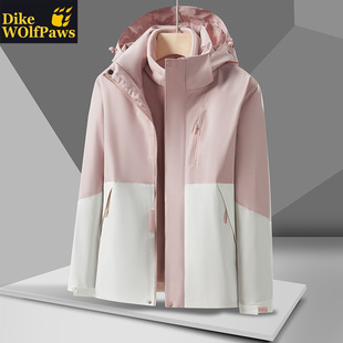 山系冲锋衣女2025新款三合一可拆卸防风防水秋冬户外登山服外套男