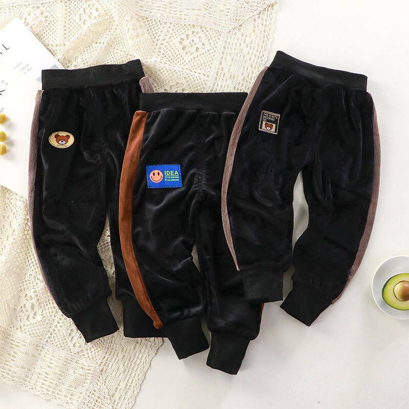 儿童金丝绒罩裤男女童婴儿小孩男孩宝宝冬季宽松弹力裤子可套棉裤