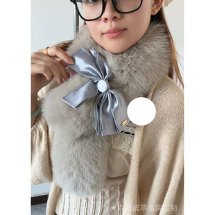 龙心平替新款真毛皮草围巾张元英同款狐狸毛围脖双面