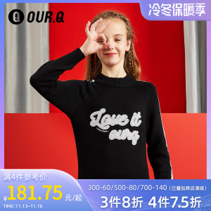 ourq童装女童毛衣裙青少年