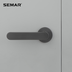 SEMAR西玛磁吸静音门锁 银河灰锌合金门锁组合 适配46-50mm门厚极