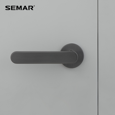 SEMAR西玛磁吸静音门锁 银河灰锌合金门锁组合 适配46-50mm门厚极