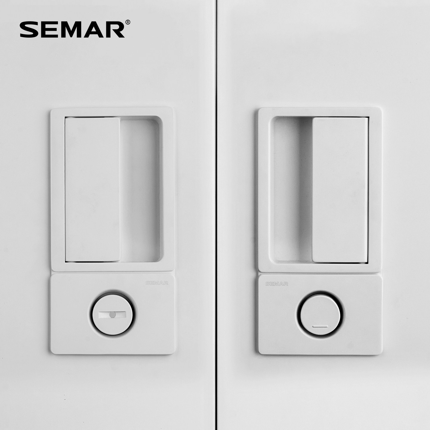 SEMAR西玛隐形门锁 现代极简锌合金寝室门锁 内嵌式双面平面锁