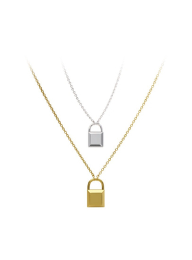 博主同款 情侣锁头项链2024新款时髦简约锁骨链轻奢小众生日礼物